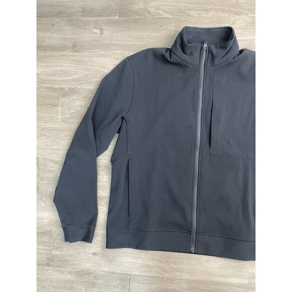 Lululemon Mens Sojourn Track Bomber Jacket Full Zip Black Warpstreme Size 2xl - Picture 6 of 10